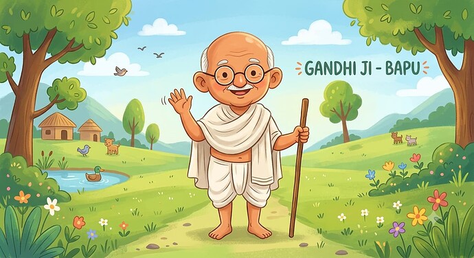 mahtama gandhi cartoonish